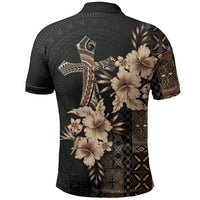 Samoa AIGA Mamanu Siapo Malu Motifs Polo Shirt Black Ver LT7 - Polynesian Pride