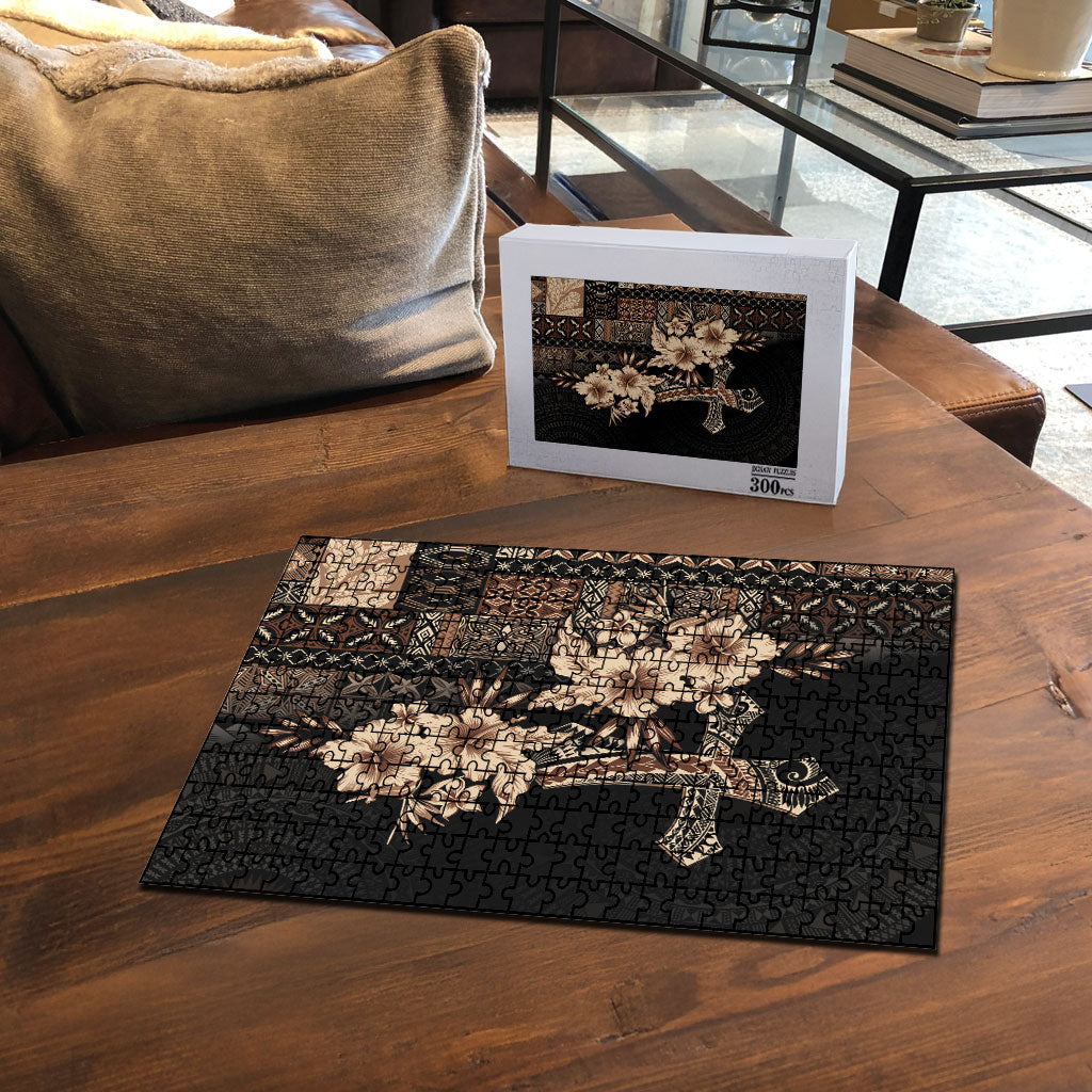 Samoa AIGA Mamanu Siapo Malu Motifs Puzzle Black Ver LT7 - Polynesian Pride