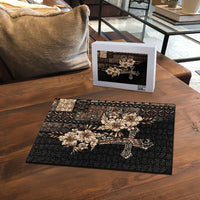 Samoa AIGA Mamanu Siapo Malu Motifs Puzzle Black Ver LT7 - Polynesian Pride