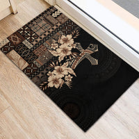 Samoa AIGA Mamanu Siapo Malu Motifs Rubber Doormat Black Ver