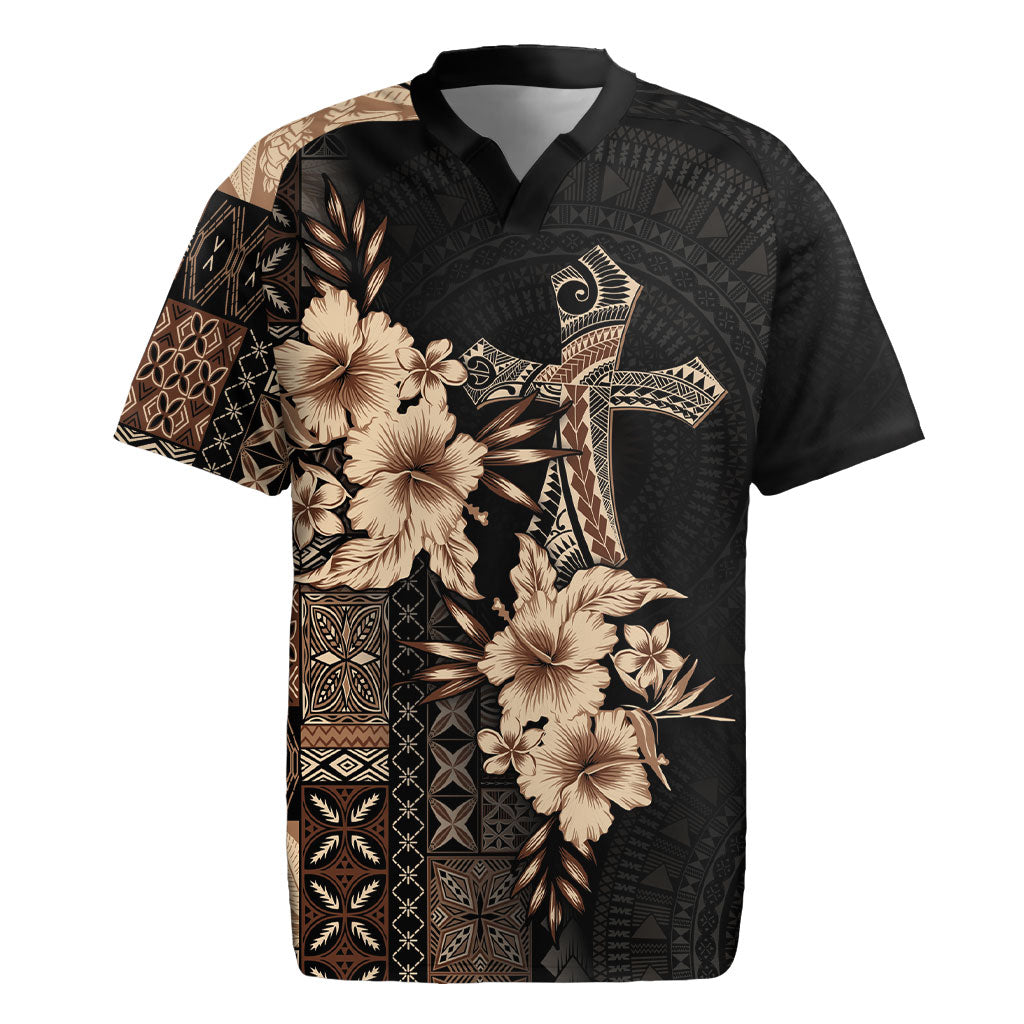 Samoa AIGA Mamanu Siapo Malu Motifs Rugby Jersey Black Ver LT7 Black - Polynesian Pride