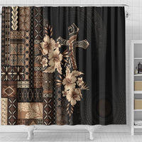 Samoa AIGA Mamanu Siapo Malu Motifs Shower Curtain Black Ver LT7 - Polynesian Pride