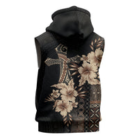 Samoa AIGA Mamanu Siapo Malu Motifs Sleeveless Hoodie Black Ver LT7 - Polynesian Pride
