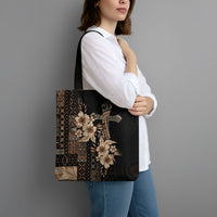 Samoa AIGA Mamanu Siapo Malu Motifs Tote Bag Black Ver LT7 - Polynesian Pride