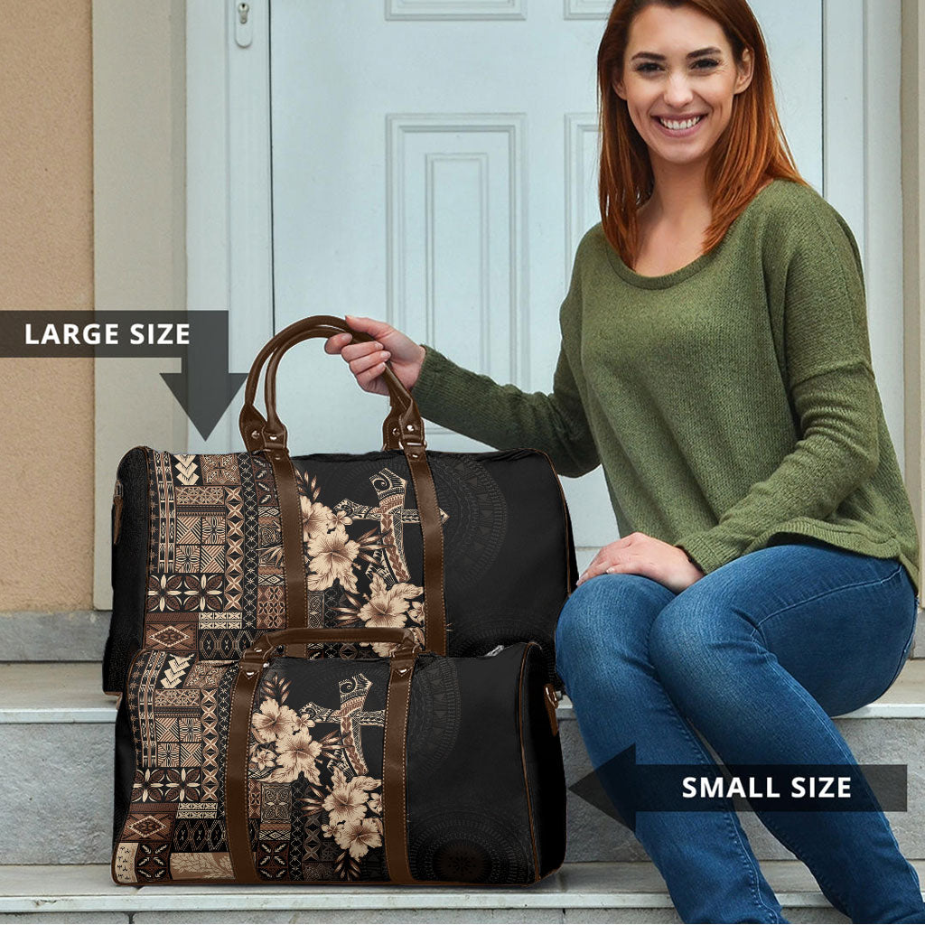 Samoa AIGA Mamanu Siapo Malu Motifs Travel Bag Black Ver LT7 - Polynesian Pride