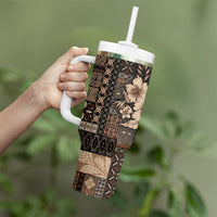 Samoa AIGA Mamanu Siapo Malu Motifs Tumbler With Handle Black Ver LT7 - Polynesian Pride