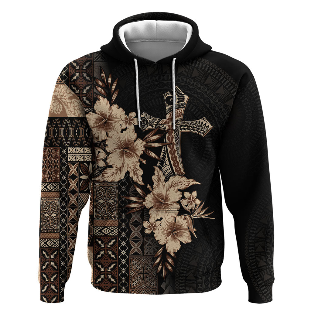 Samoa AIGA Mamanu Siapo Malu Motifs Zip Hoodie Black Ver LT7 Pullover Hoodie Black - Polynesian Pride