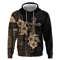 Samoa AIGA Mamanu Siapo Malu Motifs Zip Hoodie Black Ver LT7 Pullover Hoodie Black - Polynesian Pride
