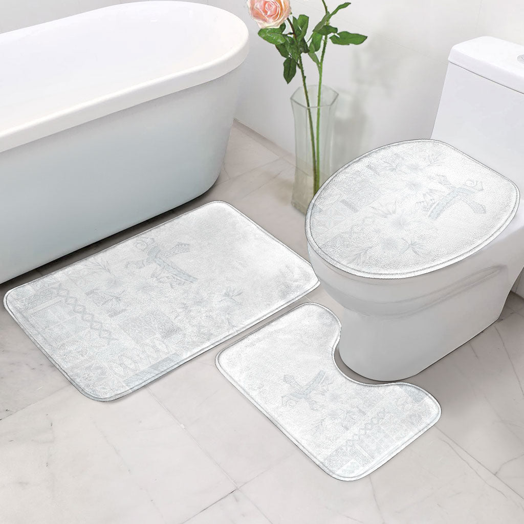 Samoa AIGA Mamanu Siapo Malu Motifs Bathroom Set Lotu a Tamaiti White Ver LT7 - Polynesian Pride