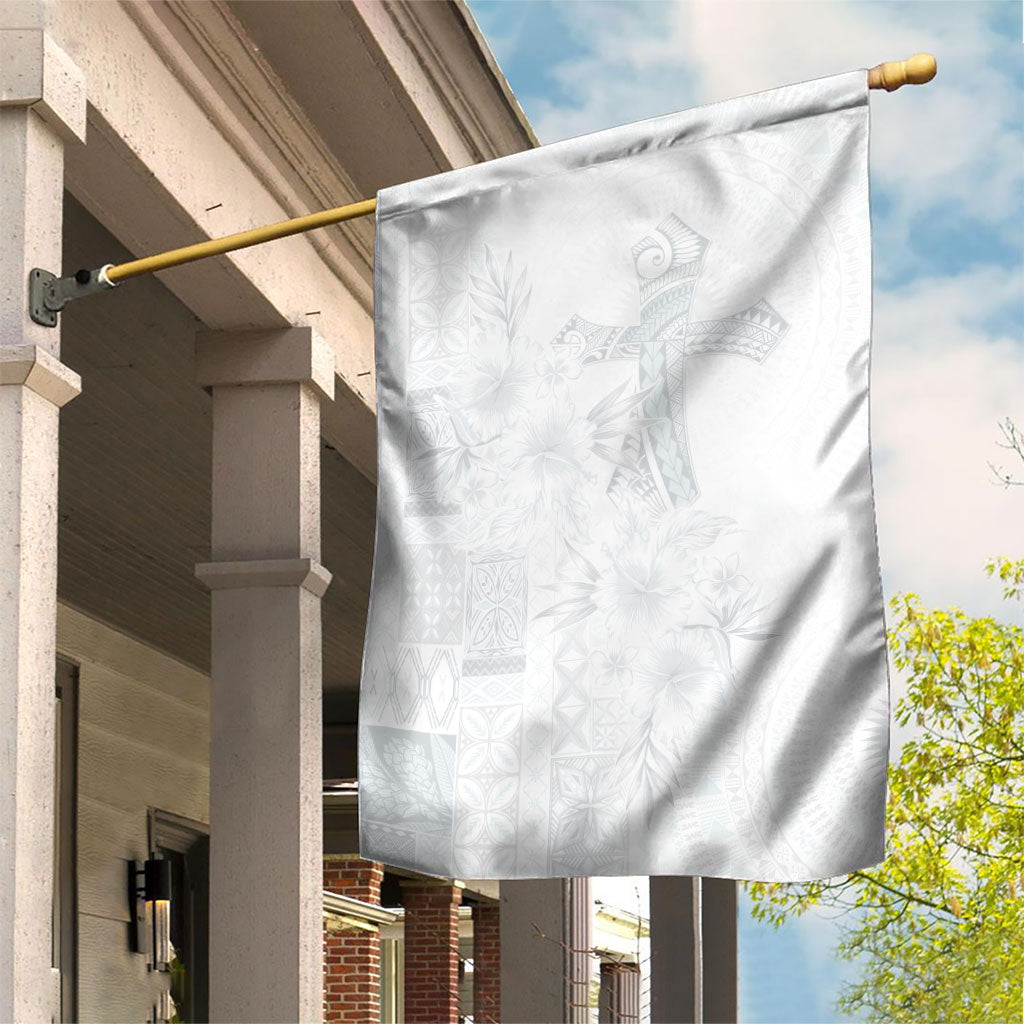 Samoa AIGA Mamanu Siapo Malu Motifs Garden Flag Lotu a Tamaiti White Ver