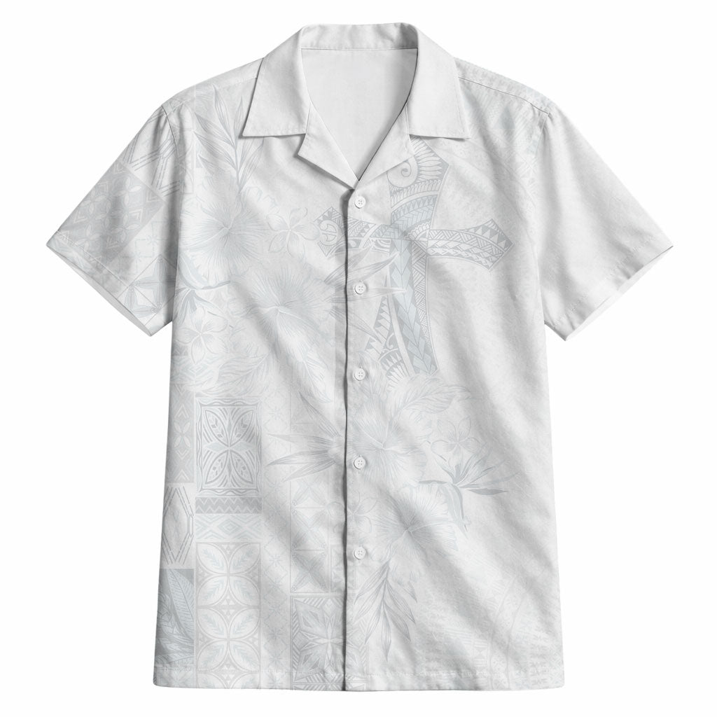 Samoa AIGA Mamanu Siapo Malu Motifs Hawaiian Shirt Lotu a Tamaiti White Ver