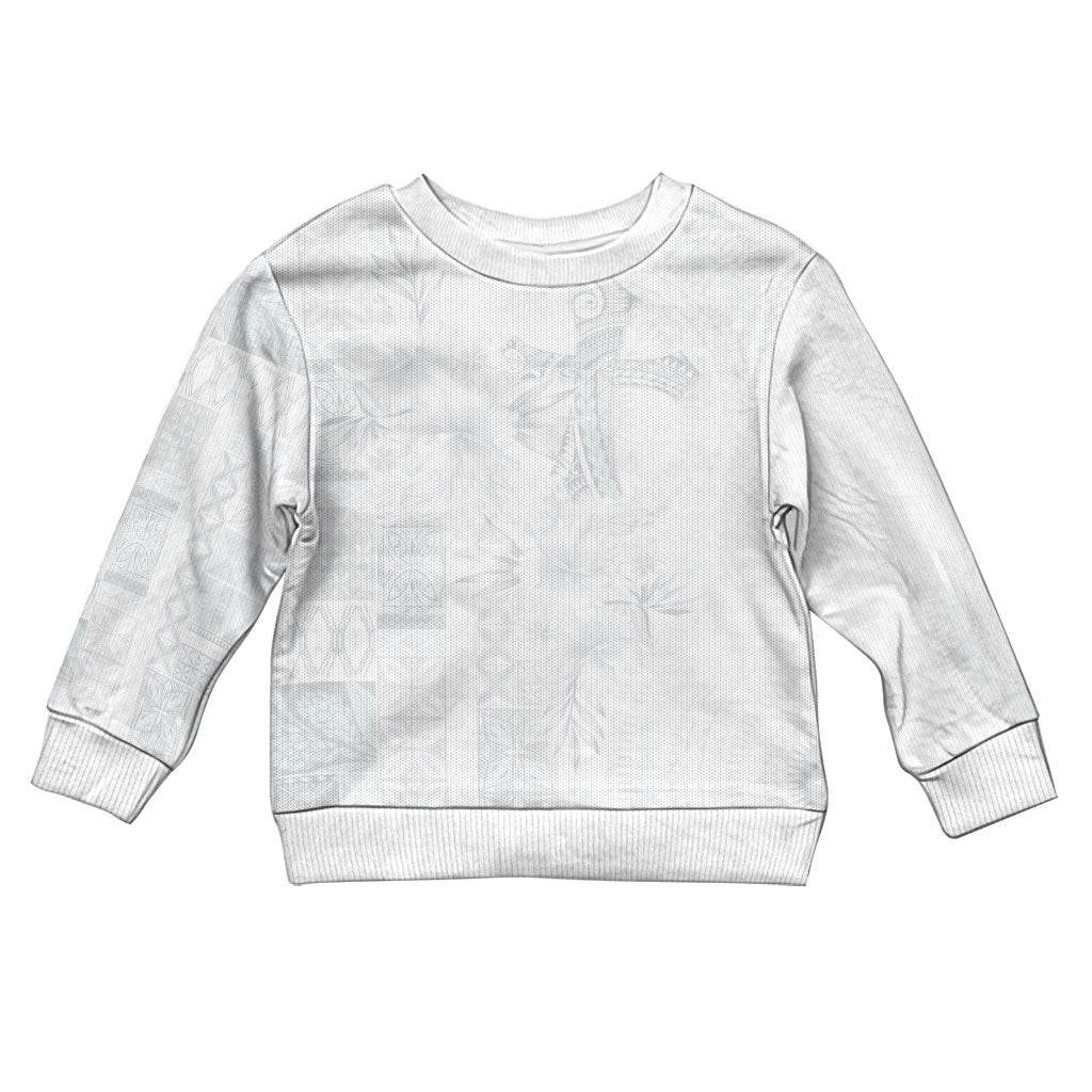 Samoa AIGA Mamanu Siapo Malu Motifs Kid Ugly Christmas Sweater Lotu a Tamaiti White Ver LT7 Kid White - Polynesian Pride