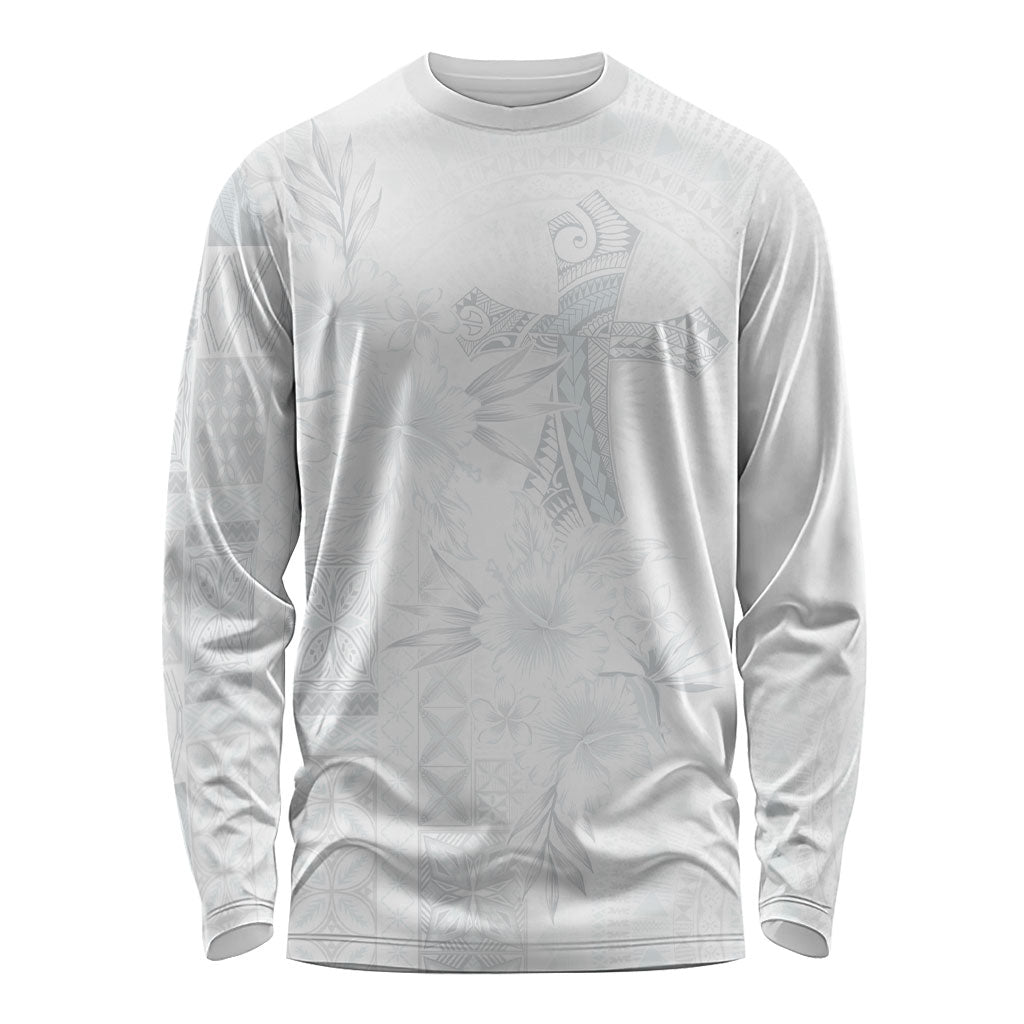 Samoa AIGA Mamanu Siapo Malu Motifs Long Sleeve Shirt Lotu a Tamaiti White Ver