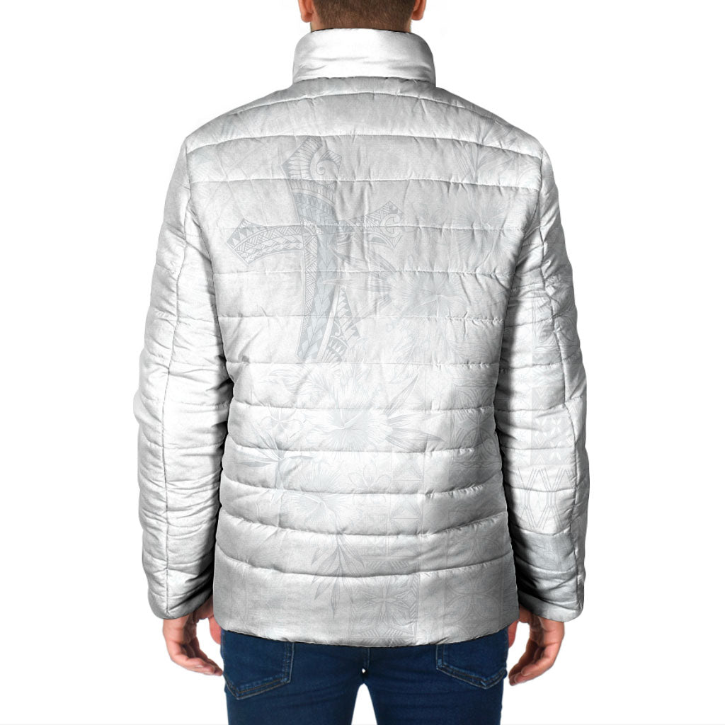 Samoa AIGA Mamanu Siapo Malu Motifs Padded Jacket Lotu a Tamaiti White Ver LT7 - Polynesian Pride