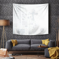 Samoa AIGA Mamanu Siapo Malu Motifs Tapestry Lotu a Tamaiti White Ver LT7 White - Polynesian Pride