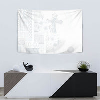 Samoa AIGA Mamanu Siapo Malu Motifs Tapestry Lotu a Tamaiti White Ver LT7 - Polynesian Pride