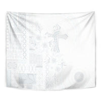 Samoa AIGA Mamanu Siapo Malu Motifs Tapestry Lotu a Tamaiti White Ver LT7 - Polynesian Pride
