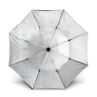 Samoa AIGA Mamanu Siapo Malu Motifs Umbrella Lotu a Tamaiti White Ver LT7 One Size Folded 11.42 inch Opened Diameter 37.4 inch White - Polynesian Pride