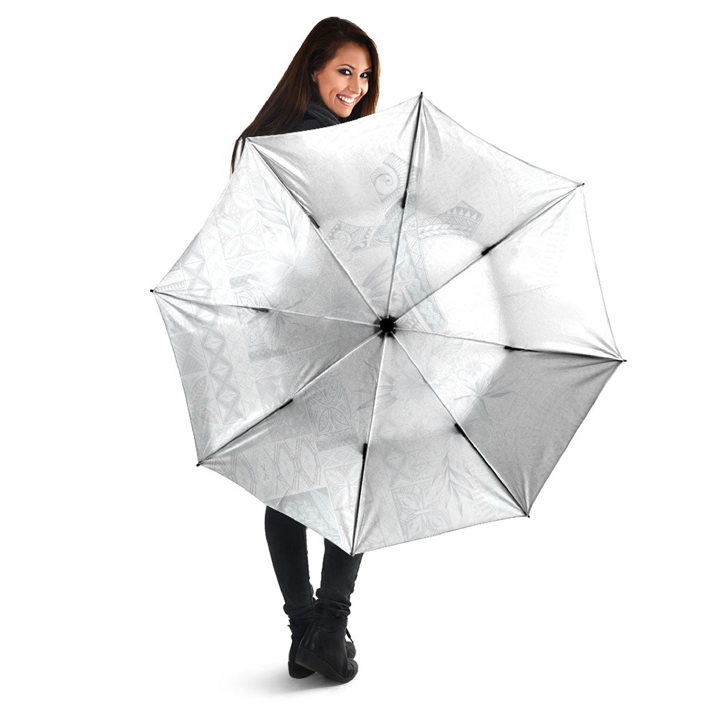 Samoa AIGA Mamanu Siapo Malu Motifs Umbrella Lotu a Tamaiti White Ver LT7 - Polynesian Pride