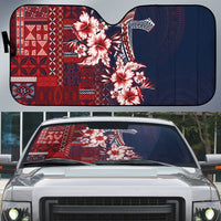 Samoa AIGA Mamanu Siapo Malu Motifs Auto Sun Shade Flag Color LT7 Navy Blue - Polynesian Pride