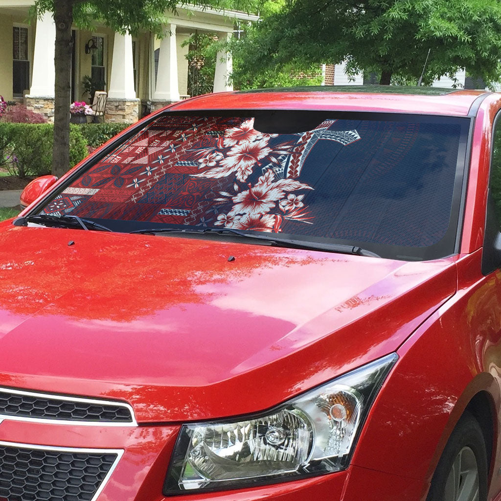 Samoa AIGA Mamanu Siapo Malu Motifs Auto Sun Shade Flag Color LT7 - Polynesian Pride