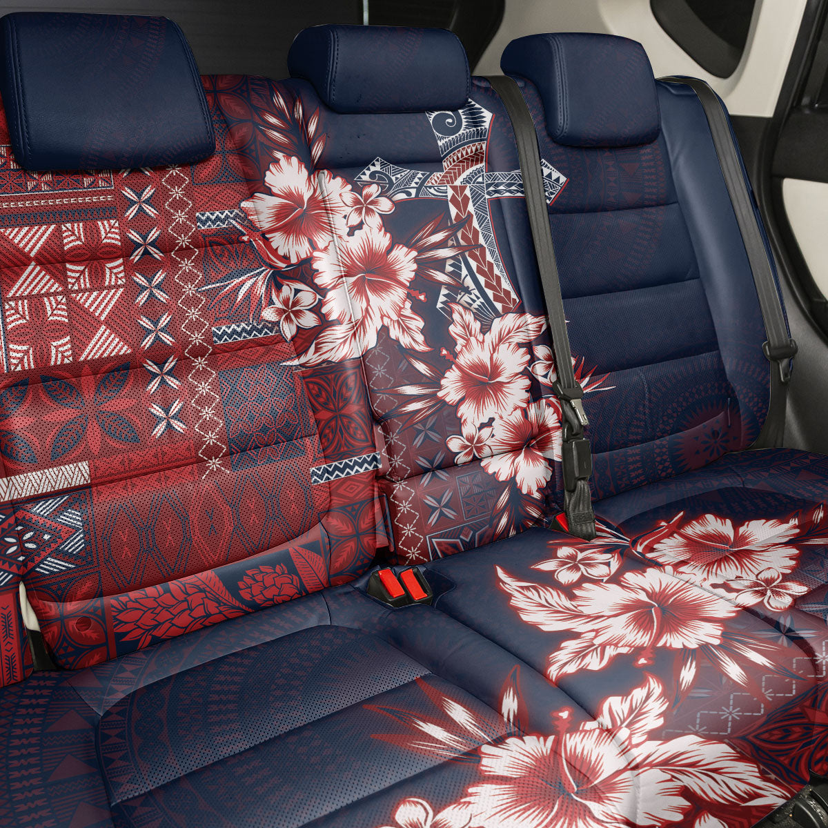 Samoa AIGA Mamanu Siapo Malu Motifs Back Car Seat Cover Flag Color LT7 - Polynesian Pride