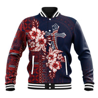 Samoa AIGA Mamanu Siapo Malu Motifs Baseball Jacket Flag Color LT7 Unisex Navy Blue - Polynesian Pride