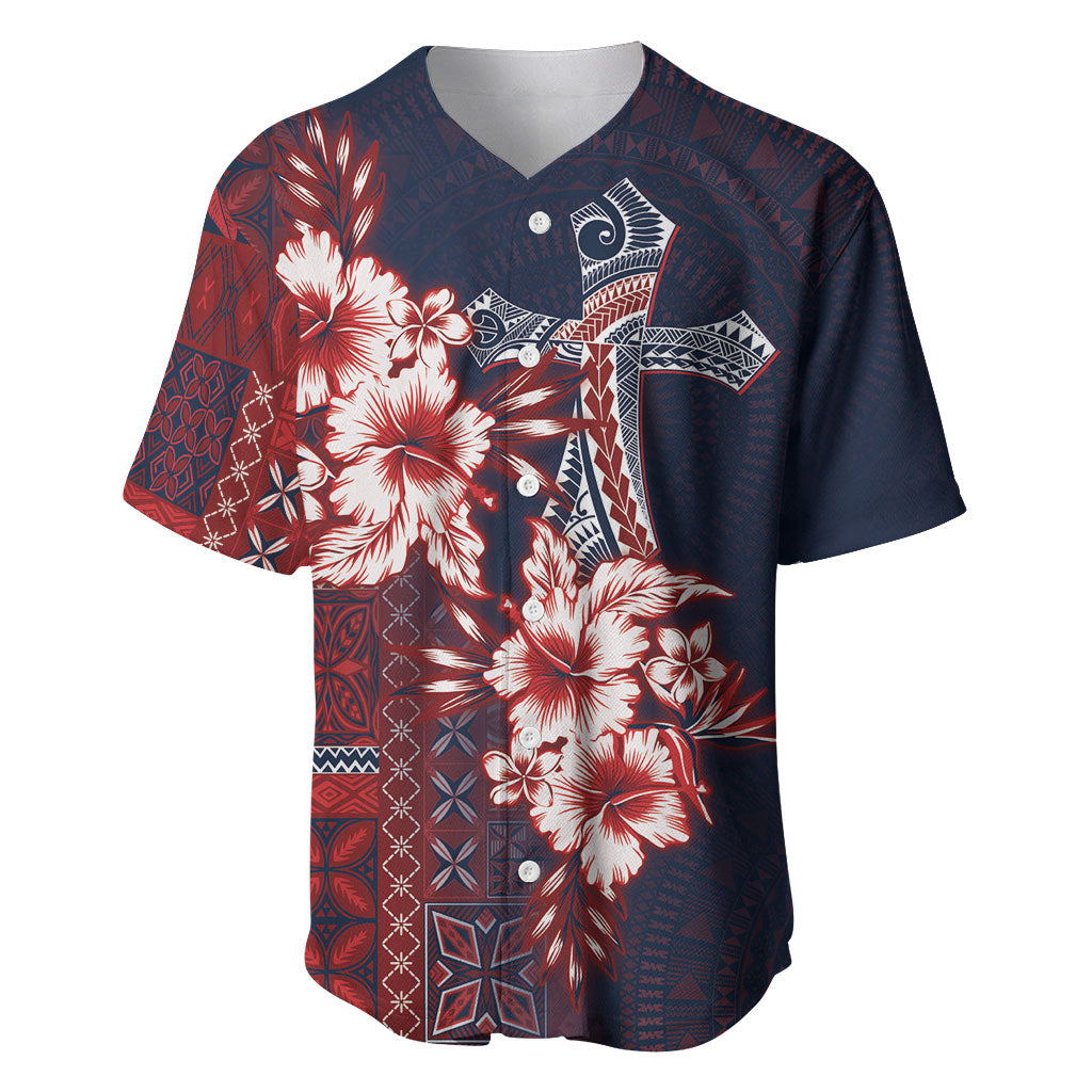 Samoa AIGA Mamanu Siapo Malu Motifs Baseball Jersey Flag Color LT7 Navy Blue - Polynesian Pride