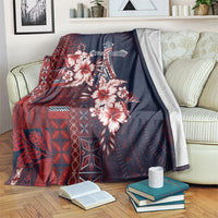 Samoa AIGA Mamanu Siapo Malu Motifs Blanket Flag Color LT7 Navy Blue - Polynesian Pride