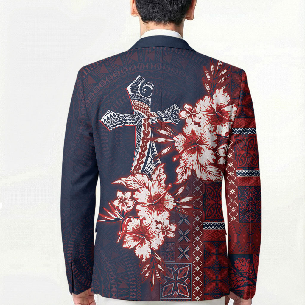 Samoa AIGA Mamanu Siapo Malu Motifs Blazer Flag Color LT7 - Polynesian Pride