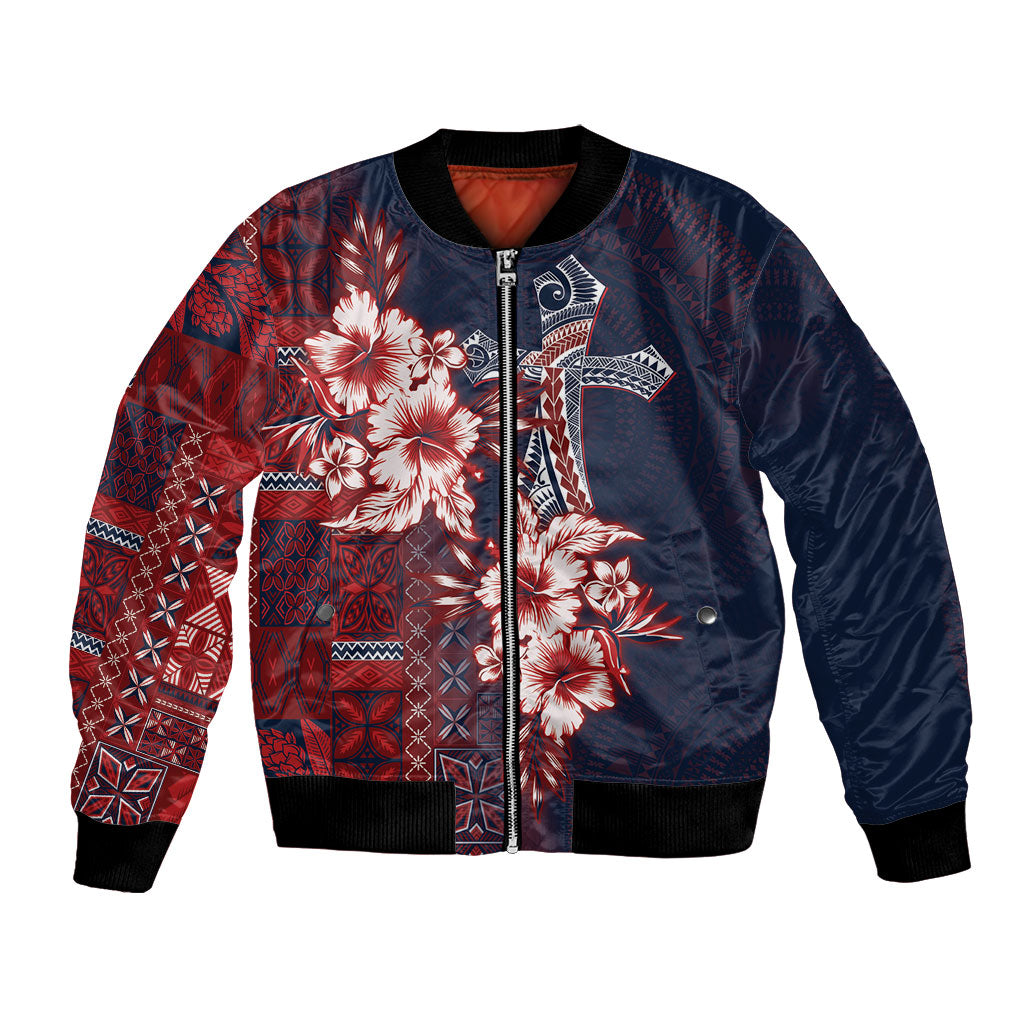 Samoa AIGA Mamanu Siapo Malu Motifs Bomber Jacket Flag Color LT7 Unisex Navy Blue - Polynesian Pride