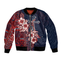 Samoa AIGA Mamanu Siapo Malu Motifs Bomber Jacket Flag Color LT7 Unisex Navy Blue - Polynesian Pride