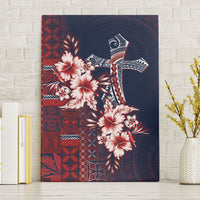 Samoa AIGA Mamanu Siapo Malu Motifs Canvas Wall Art Flag Color LT7 Without Frame Navy Blue - Polynesian Pride