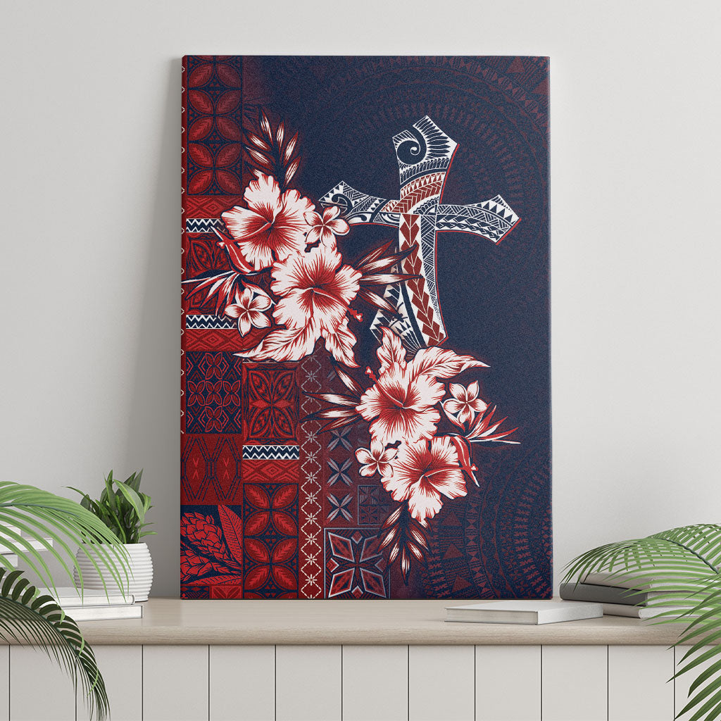 Samoa AIGA Mamanu Siapo Malu Motifs Canvas Wall Art Flag Color LT7 - Polynesian Pride