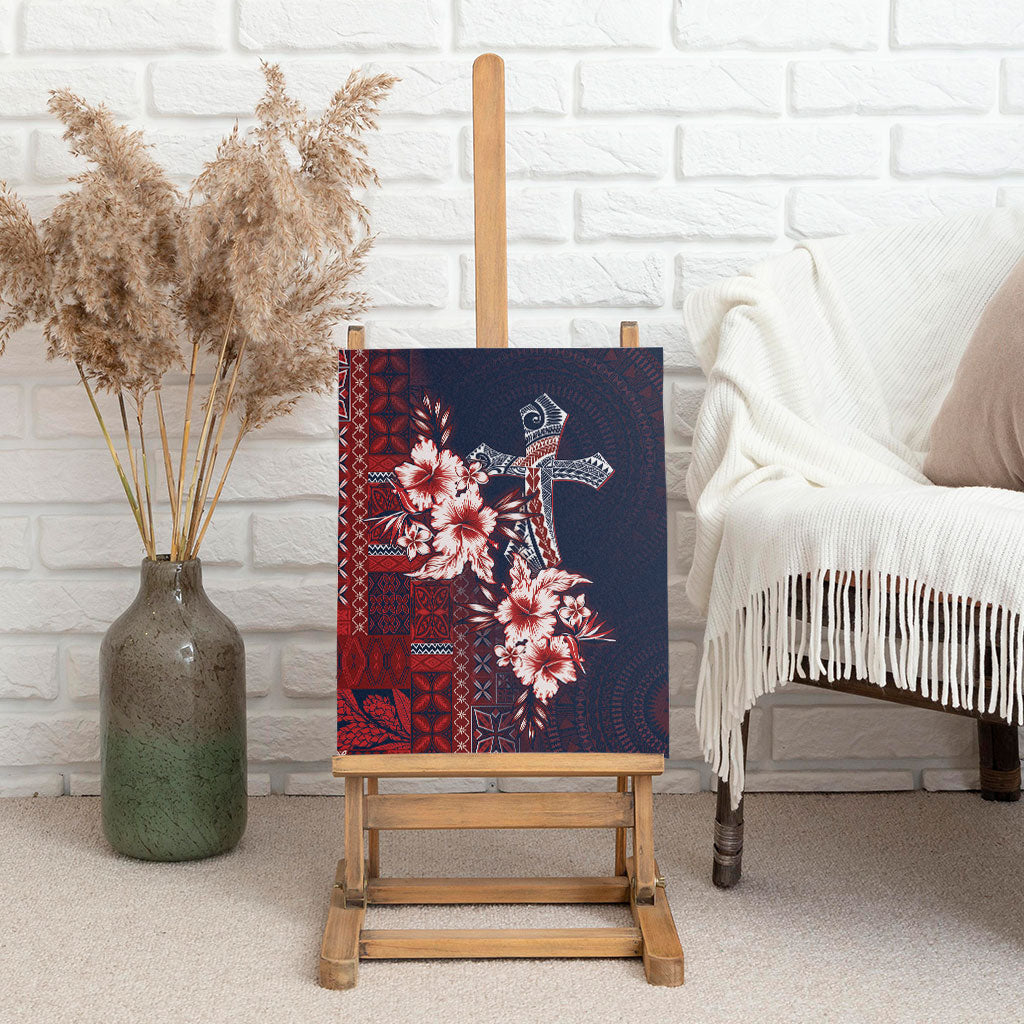 Samoa AIGA Mamanu Siapo Malu Motifs Canvas Wall Art Flag Color LT7 - Polynesian Pride