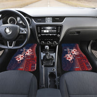 Samoa AIGA Mamanu Siapo Malu Motifs Car Mats Flag Color LT7 Set 2pcs - Front Navy Blue - Polynesian Pride