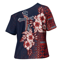 Samoa AIGA Mamanu Siapo Malu Motifs Cross Shoulder Shirt Flag Color LT7 - Polynesian Pride