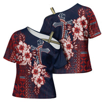 Samoa AIGA Mamanu Siapo Malu Motifs Cross Shoulder Shirt Flag Color LT7 - Polynesian Pride