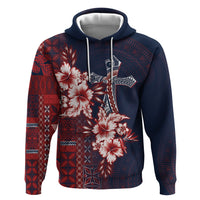 Samoa AIGA Mamanu Siapo Malu Motifs Hoodie Flag Color LT7 Pullover Hoodie Navy Blue - Polynesian Pride
