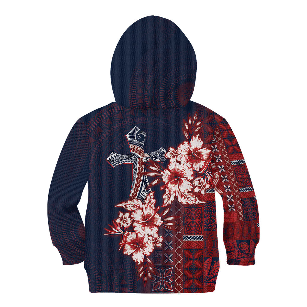 Samoa AIGA Mamanu Siapo Malu Motifs Kid Hoodie Flag Color LT7 - Polynesian Pride