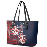 Samoa AIGA Mamanu Siapo Malu Motifs Leather Tote Bag Flag Color LT7 - Polynesian Pride