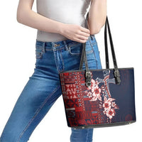 Samoa AIGA Mamanu Siapo Malu Motifs Leather Tote Bag Flag Color LT7 - Polynesian Pride