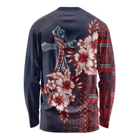 Samoa AIGA Mamanu Siapo Malu Motifs Long Sleeve Shirt Flag Color LT7 - Polynesian Pride