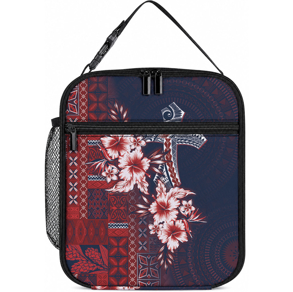 Samoa AIGA Mamanu Siapo Malu Motifs Lunch Bag Flag Color LT7 10.2 × 8.3 × 4.3 inch Navy Blue - Polynesian Pride