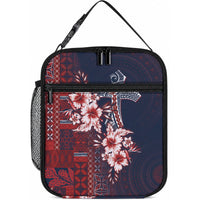 Samoa AIGA Mamanu Siapo Malu Motifs Lunch Bag Flag Color LT7 10.2 × 8.3 × 4.3 inch Navy Blue - Polynesian Pride