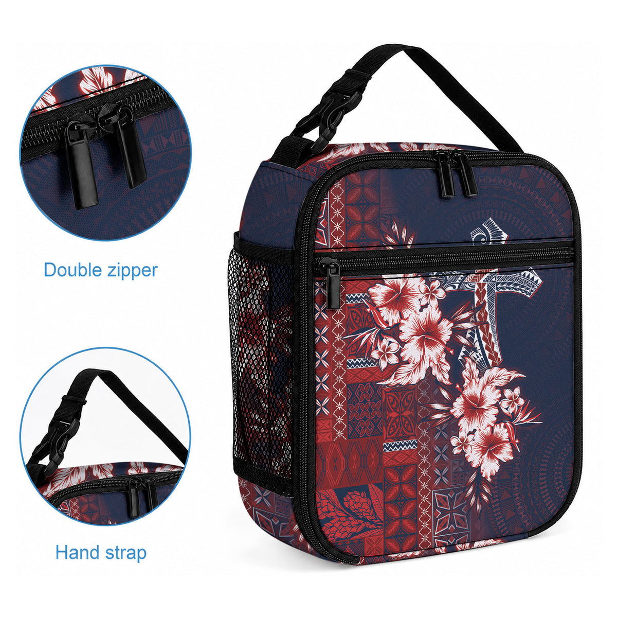 Samoa AIGA Mamanu Siapo Malu Motifs Lunch Bag Flag Color LT7 - Polynesian Pride