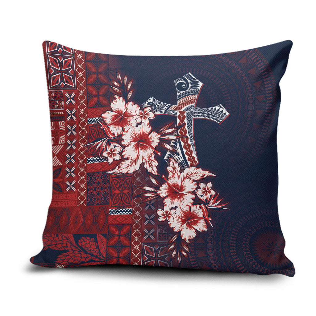 Samoa AIGA Mamanu Siapo Malu Motifs Pillow Cover Flag Color LT7 Navy Blue - Polynesian Pride