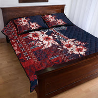 Samoa AIGA Mamanu Siapo Malu Motifs Quilt Bed Set Flag Color LT7 - Polynesian Pride