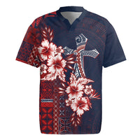 Samoa AIGA Mamanu Siapo Malu Motifs Rugby Jersey Flag Color LT7 Navy Blue - Polynesian Pride
