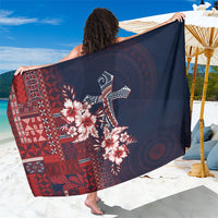 Samoa AIGA Mamanu Siapo Malu Motifs Sarong Flag Color LT7 One Size 44 x 66 inches Navy Blue - Polynesian Pride